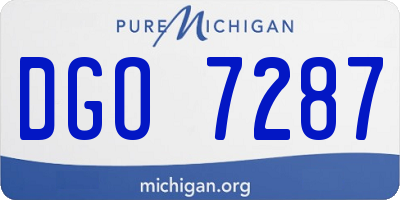 MI license plate DGO7287