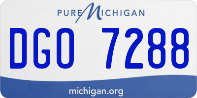 MI license plate DGO7288