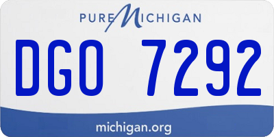 MI license plate DGO7292