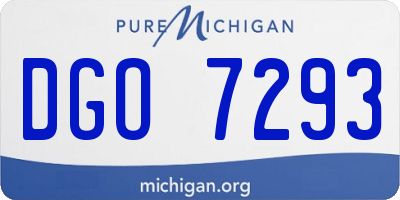 MI license plate DGO7293