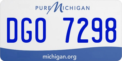 MI license plate DGO7298
