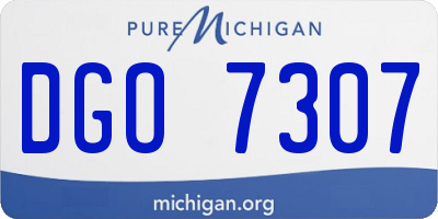 MI license plate DGO7307