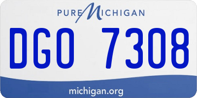 MI license plate DGO7308
