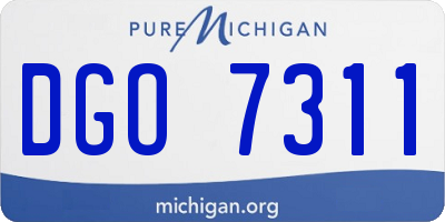 MI license plate DGO7311