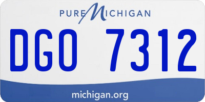 MI license plate DGO7312