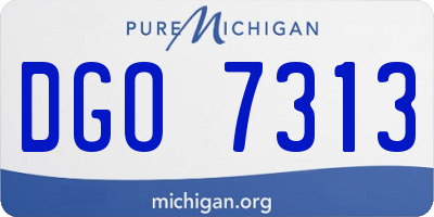MI license plate DGO7313