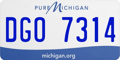 MI license plate DGO7314