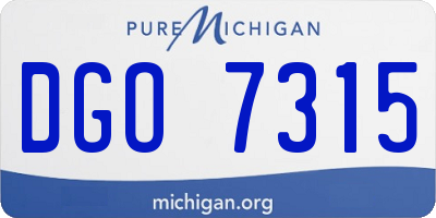 MI license plate DGO7315