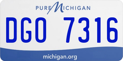 MI license plate DGO7316