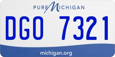 MI license plate DGO7321