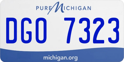 MI license plate DGO7323