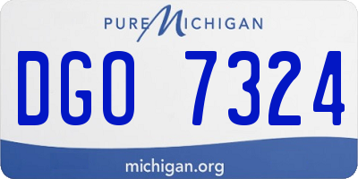 MI license plate DGO7324