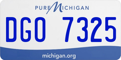 MI license plate DGO7325