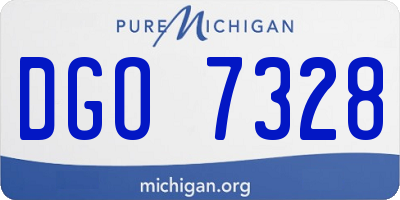 MI license plate DGO7328