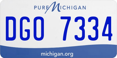 MI license plate DGO7334