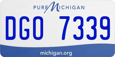 MI license plate DGO7339