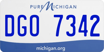 MI license plate DGO7342