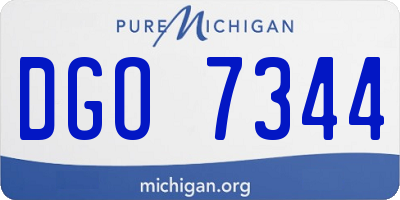MI license plate DGO7344
