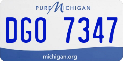 MI license plate DGO7347