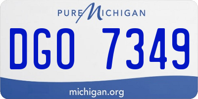 MI license plate DGO7349