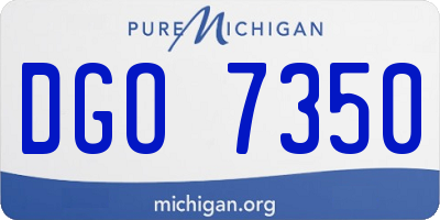 MI license plate DGO7350