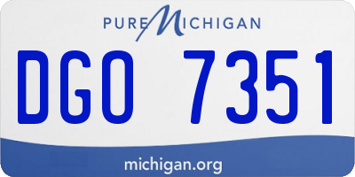 MI license plate DGO7351