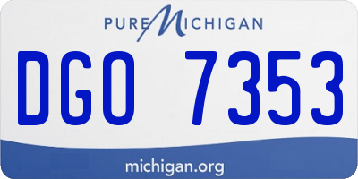 MI license plate DGO7353