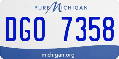 MI license plate DGO7358