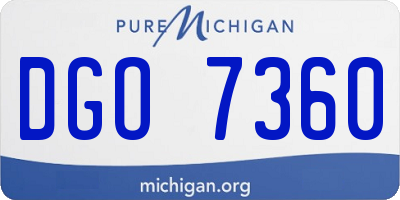 MI license plate DGO7360