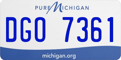 MI license plate DGO7361