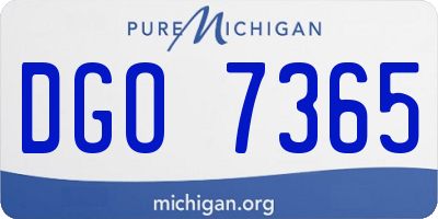 MI license plate DGO7365