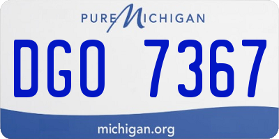 MI license plate DGO7367