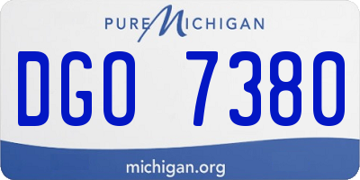 MI license plate DGO7380