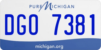 MI license plate DGO7381