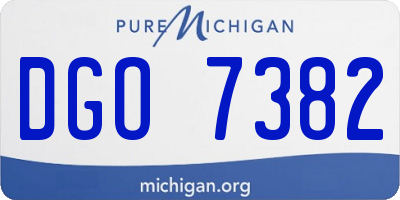 MI license plate DGO7382