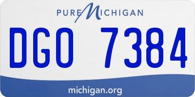 MI license plate DGO7384