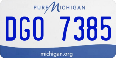 MI license plate DGO7385