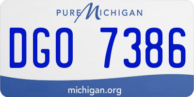 MI license plate DGO7386