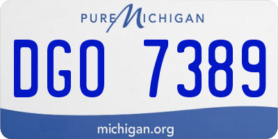 MI license plate DGO7389