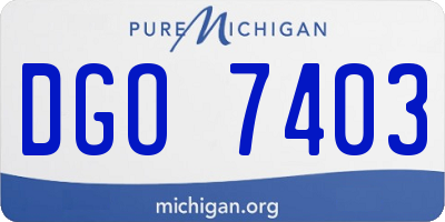 MI license plate DGO7403