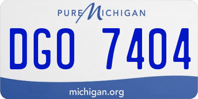 MI license plate DGO7404