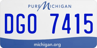 MI license plate DGO7415