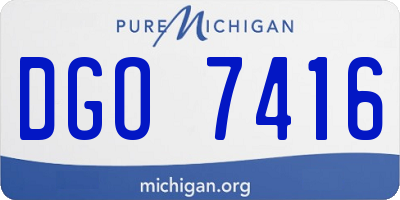 MI license plate DGO7416