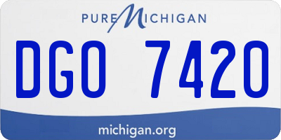 MI license plate DGO7420