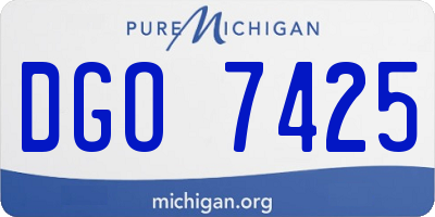 MI license plate DGO7425