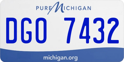 MI license plate DGO7432