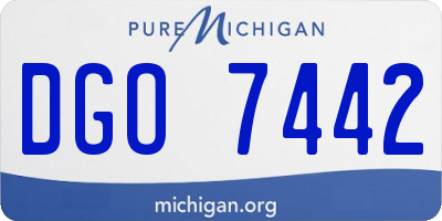 MI license plate DGO7442