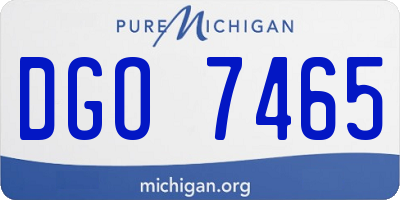MI license plate DGO7465