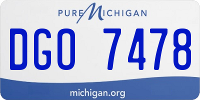 MI license plate DGO7478
