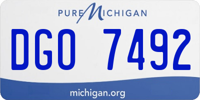 MI license plate DGO7492